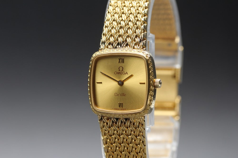 Near MINT OMEGA De Ville 791.0897 Cal.1455 Gold Quartz 19.5mm Ladies Watch