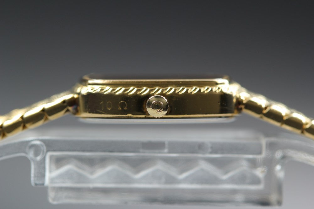 Near MINT OMEGA De Ville 791.0897 Cal.1455 Gold Quartz 19.5mm Ladies Watch