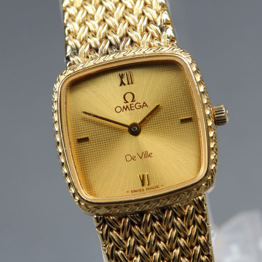 Near MINT OMEGA De Ville 791.0897 Cal.1455 Gold Quartz 19.5mm Ladies Watch