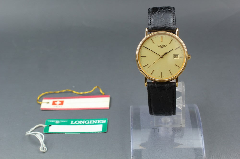 Near MINT LONGINES Grand Classic L4.636.2 Gold Quartz 32.8mm Men's Watch