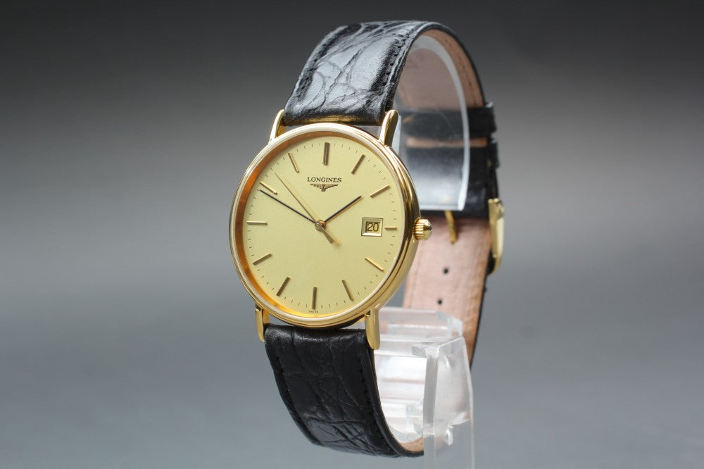 Near MINT LONGINES Grand Classic L4.636.2 Gold Quartz 32.8mm Men's Watch