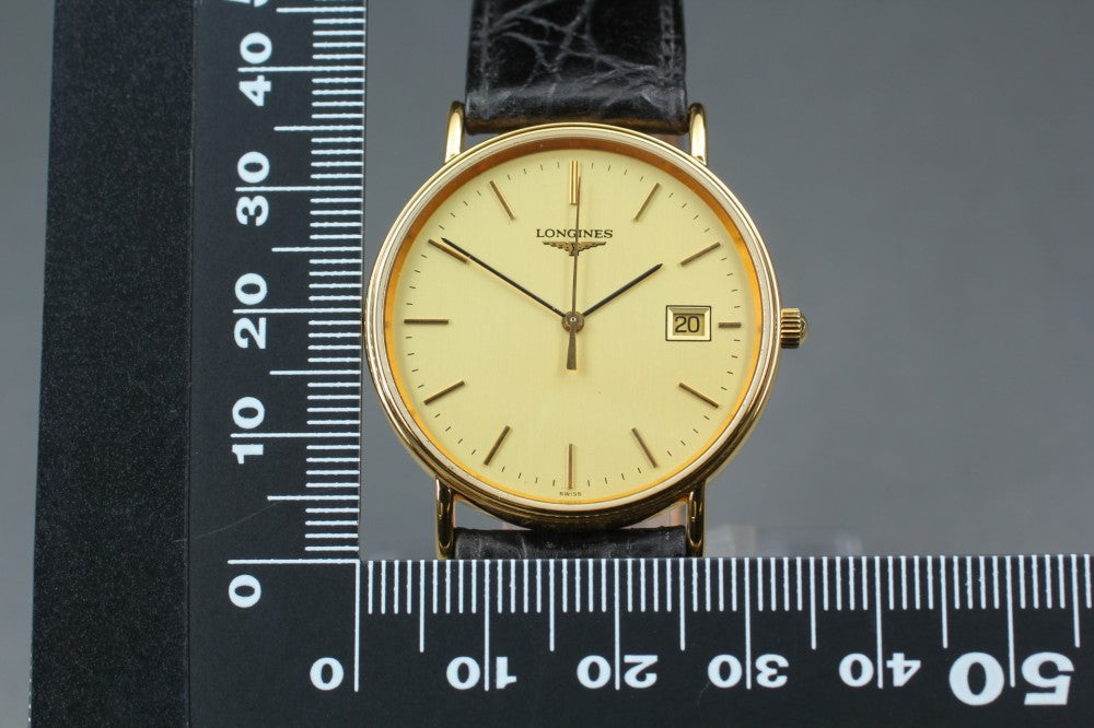 Near MINT LONGINES Grand Classic L4.636.2 Gold Quartz 32.8mm Men's Watch