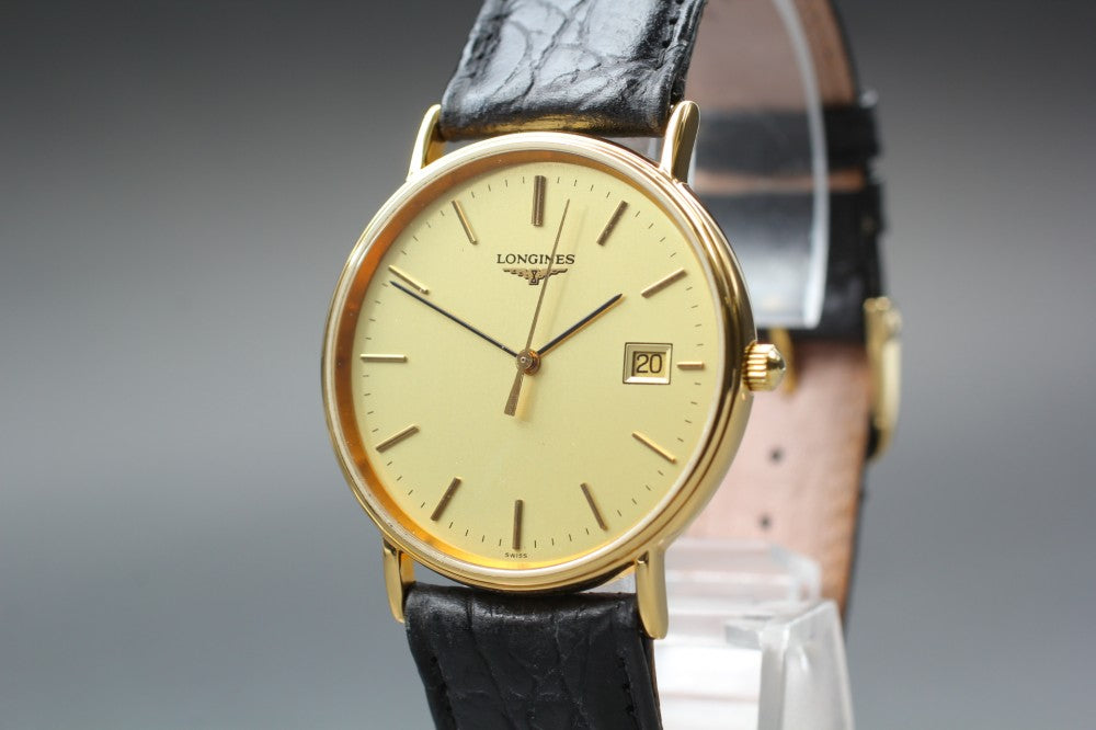 Near MINT LONGINES Grand Classic L4.636.2 Gold Quartz 32.8mm Men's Watch