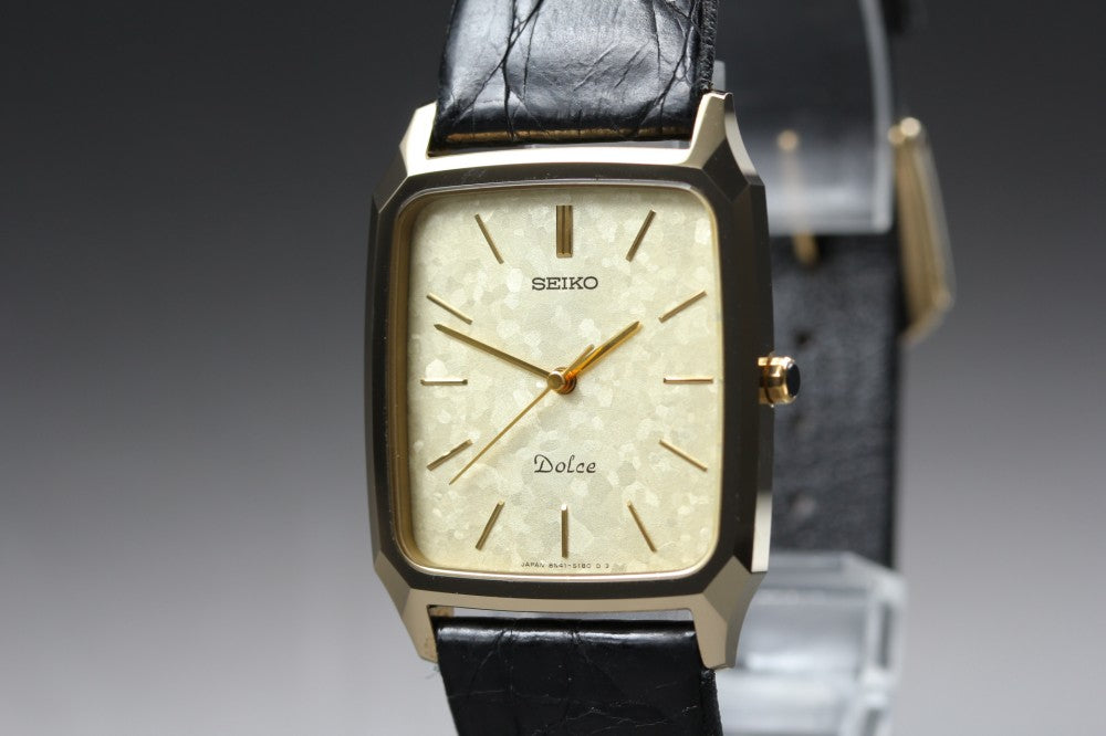 MINT SEIKO Dolce 8N41-5130 Gold Quartz 27mm Men's Watch 1984