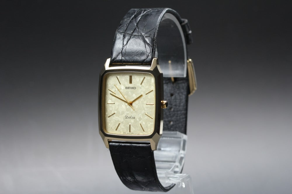 MINT SEIKO Dolce 8N41-5130 Gold Quartz 27mm Men's Watch 1984