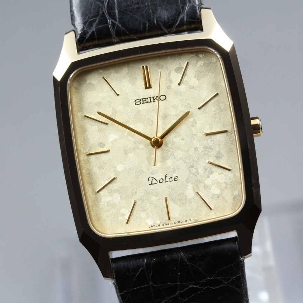 MINT SEIKO Dolce 8N41-5130 Gold Quartz 27mm Men's Watch 1984
