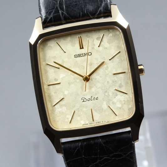 MINT SEIKO Dolce 8N41-5130 Gold Quartz 27mm Men's Watch 1984