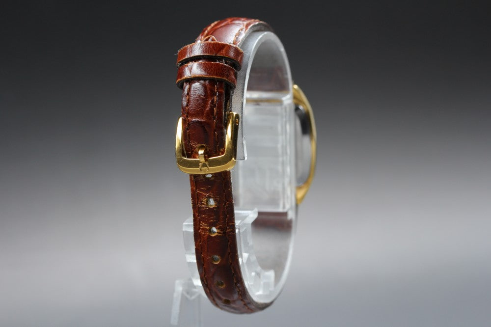 Near MINT OMEGA De Ville Cal.1387 Gold Quartz 22mm Ladies Watch