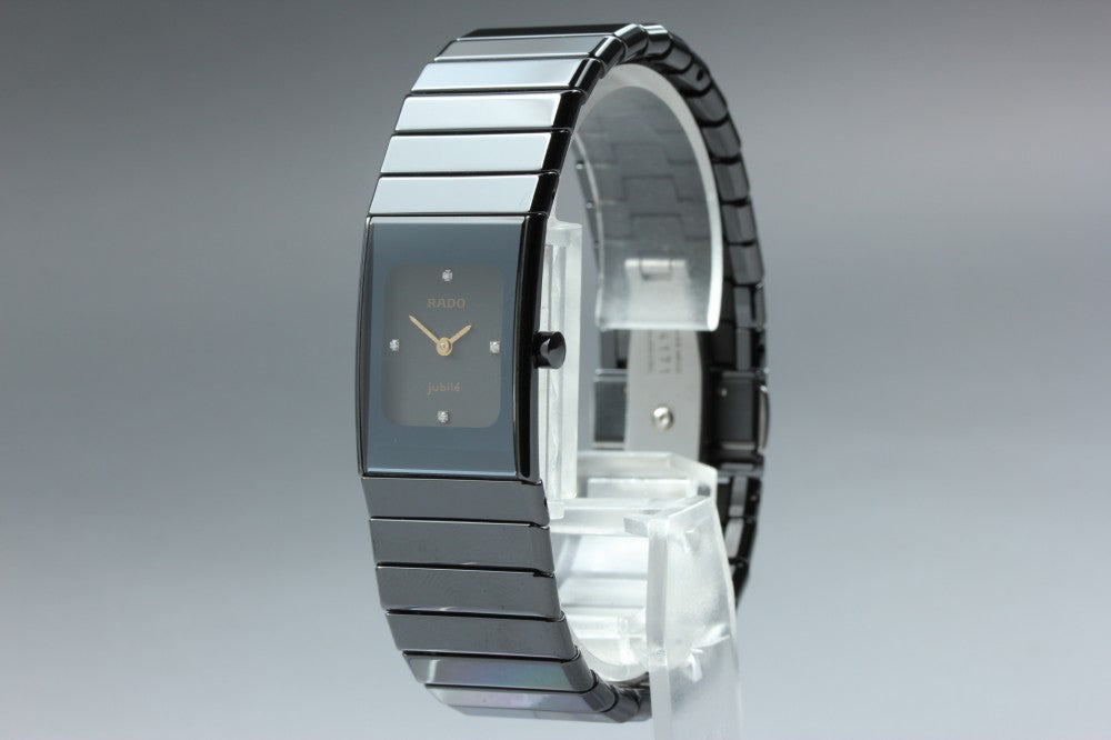 Near MINT RADO Diastar Jubile 963.0350.3 Black Quartz 19mm Ladies Watch
