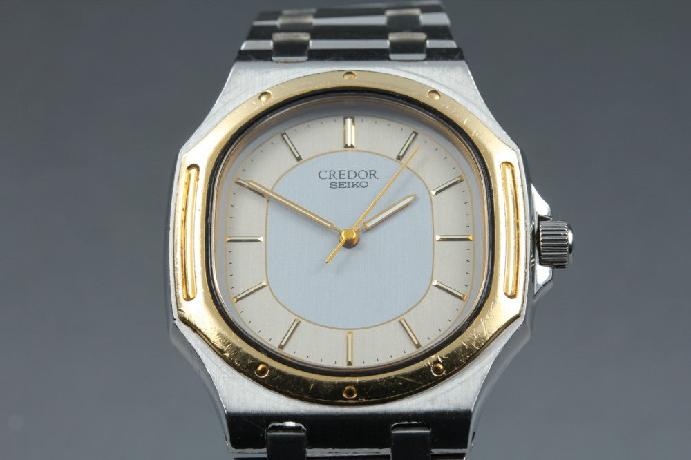 Near MINT SEIKO Credor 9661-5000 Silver Quartz 34mm Men's Watch 1988