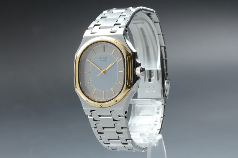 Near MINT SEIKO Credor 9661-5000 Silver Quartz 34mm Men's Watch 1988