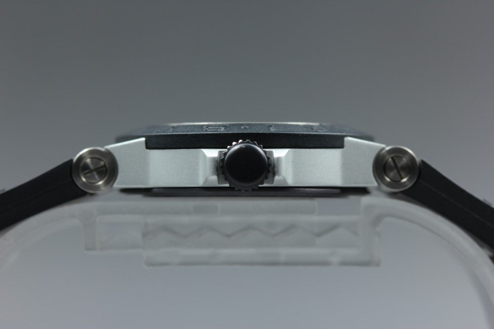 Near MINT BVLGARI Aluminum AL29TA Silver Quartz 29.2mm Ladies Watch