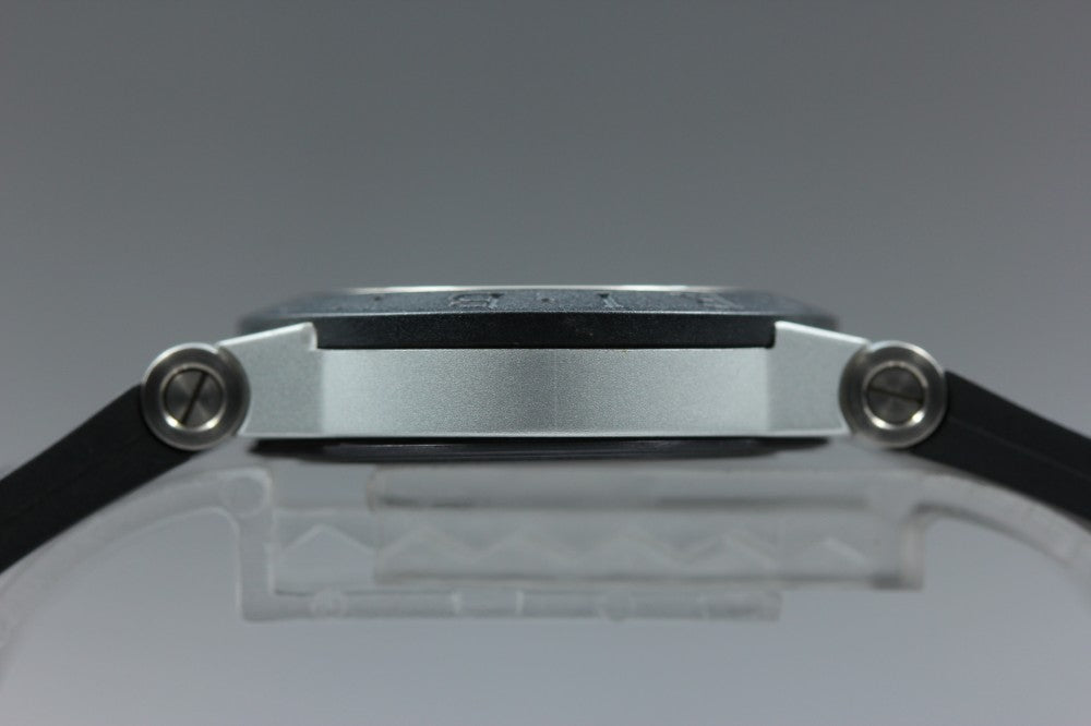 Near MINT BVLGARI Aluminum AL29TA Silver Quartz 29.2mm Ladies Watch