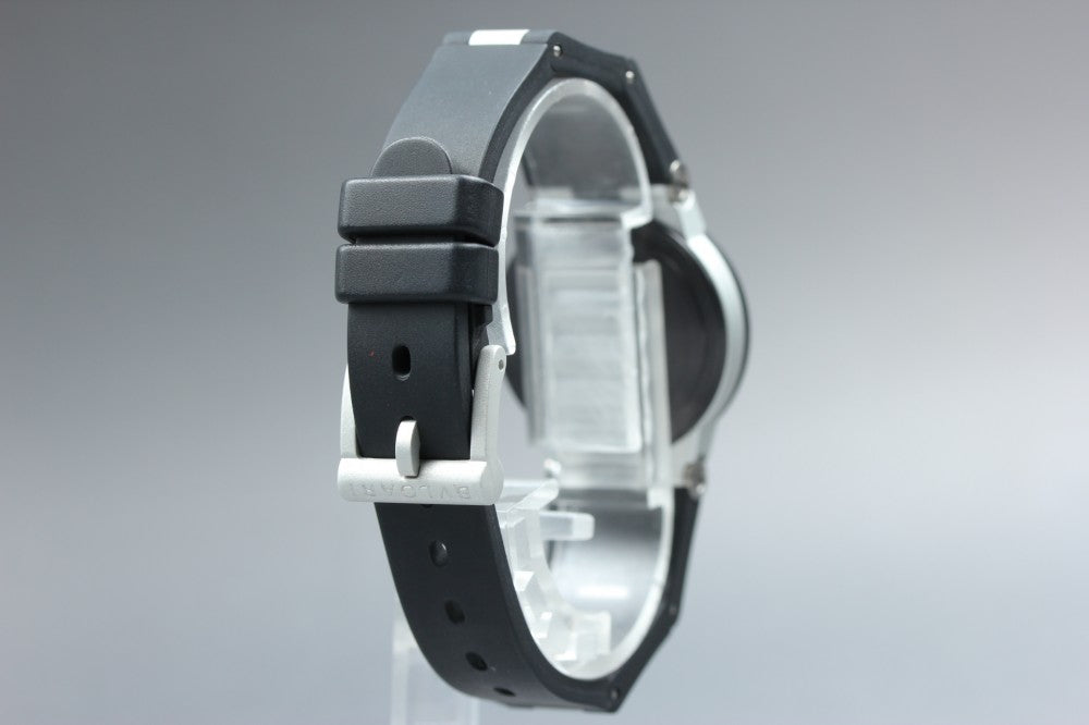 Near MINT BVLGARI Aluminum AL29TA Silver Quartz 29.2mm Ladies Watch