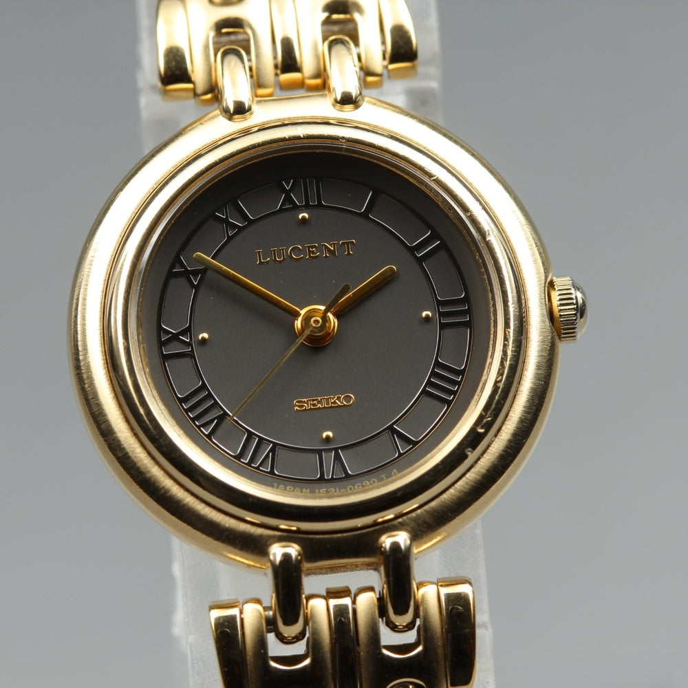 Near MINT SEIKO Lucent 1F21-0E60 Grey Quartz 20.8mm Ladies Watch 1991