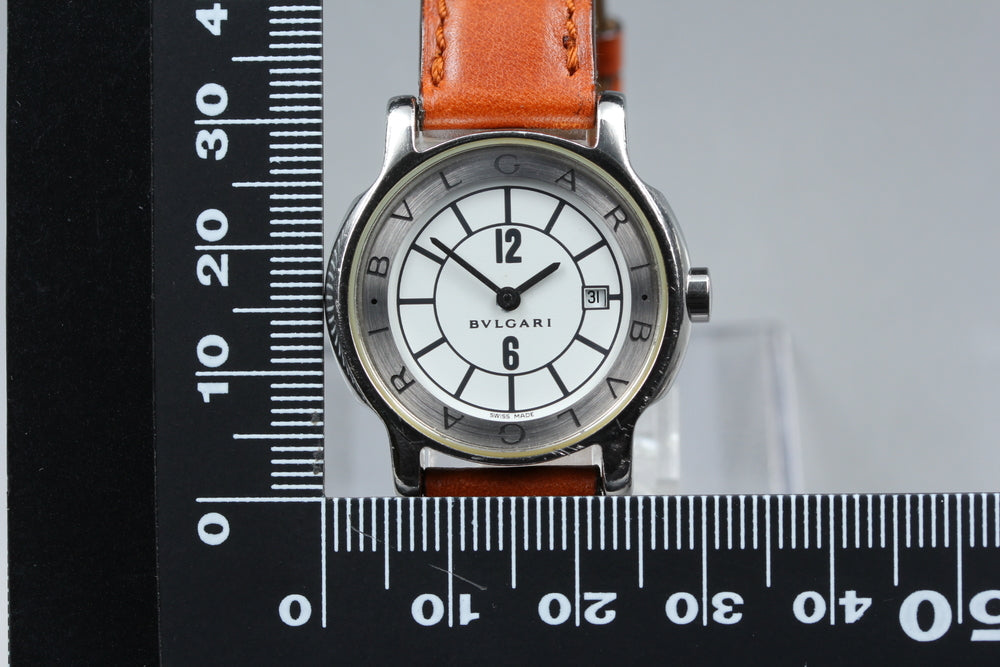 Near MINT BVLGARI Solo Tempo ST29S Quartz 28.6mm Ladies Watch