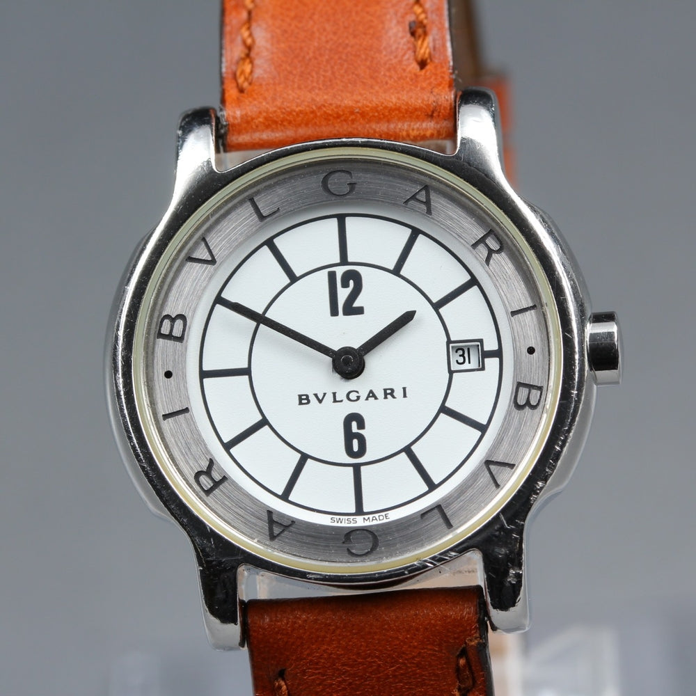 Near MINT BVLGARI Solo Tempo ST29S Quartz 28.6mm Ladies Watch