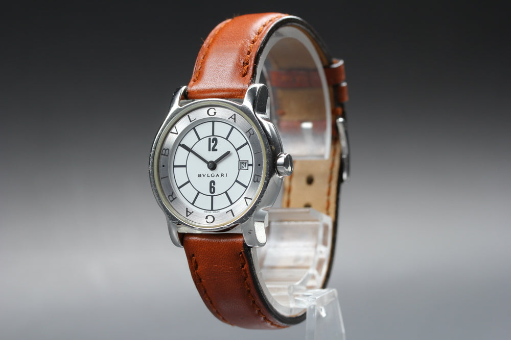 Near MINT BVLGARI Solo Tempo ST29S Quartz 28.6mm Ladies Watch
