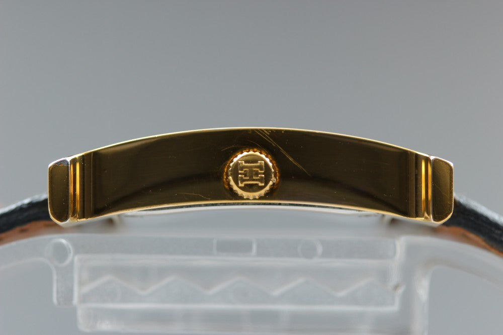 Near MINT HERMES H Watch HH1.201 Gold Quartz 21mm Ladies Watch