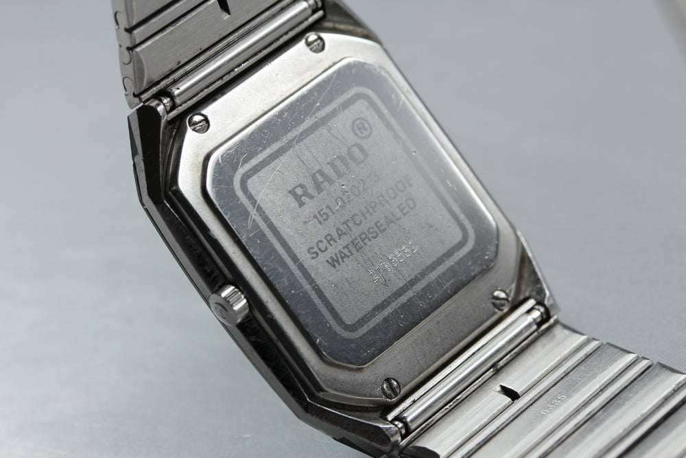 Near MINT RADO Diastar 151.0202.3 Black Quartz 28.1mm Men's Watch