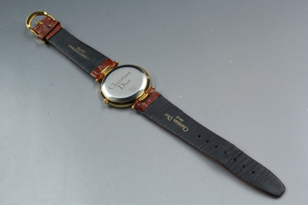 Near MINT Christian Dior 3006 Gold Quartz 32mm Men's Watch