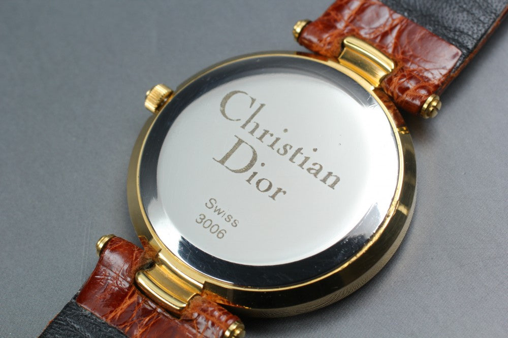Near MINT Christian Dior 3006 Gold Quartz 32mm Men's Watch