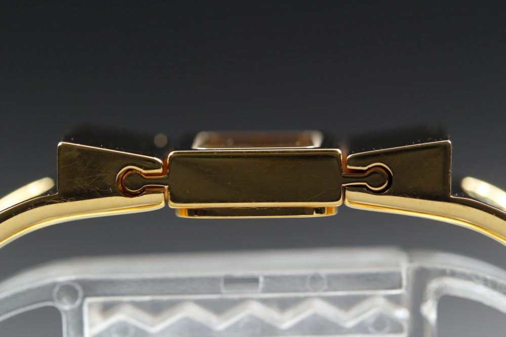 Near MINT HERMES Loquet L01.201 Gold Quartz 19mm Ladies Watch
