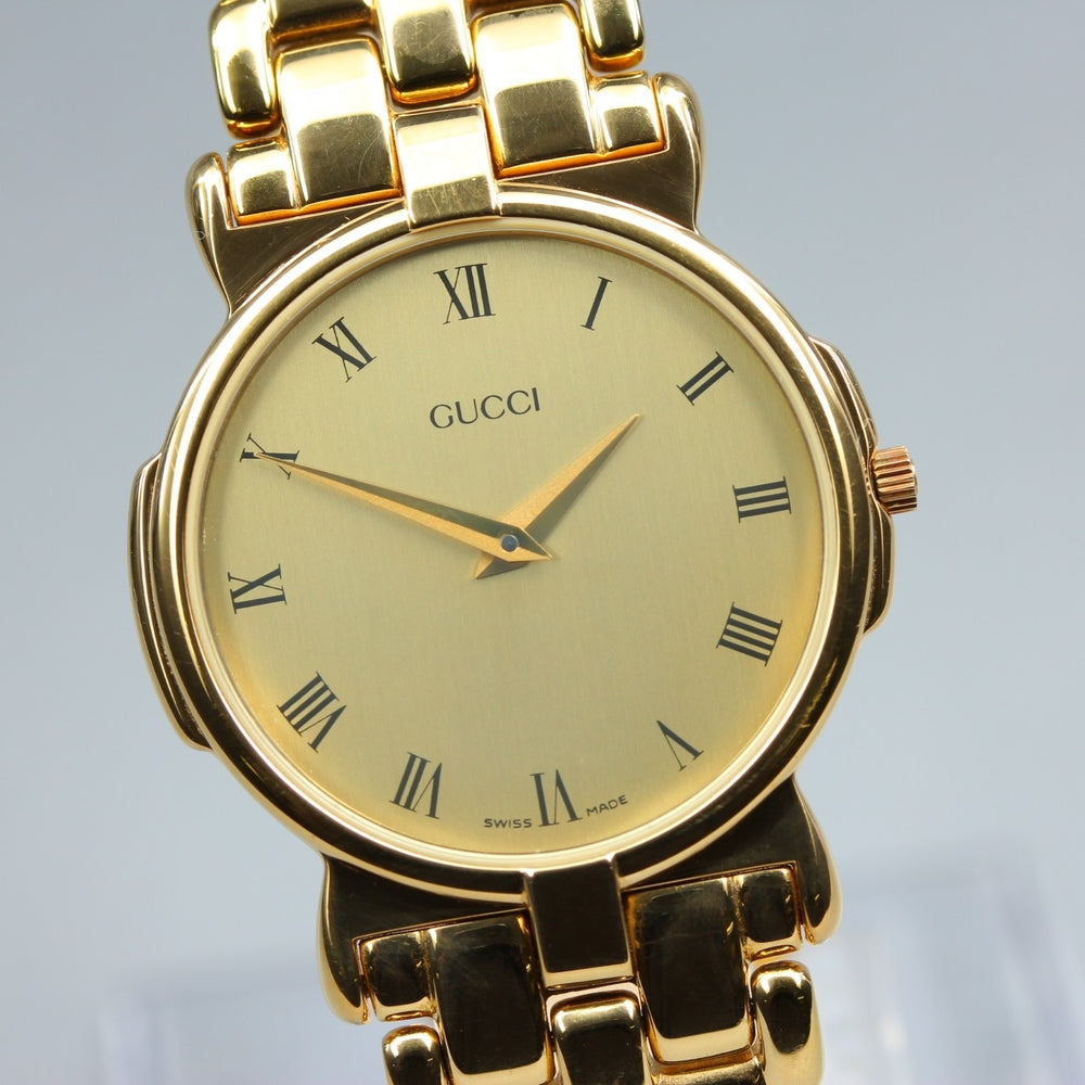 Near MINT GUCCI 3400M Gold Quartz 30mm Men's Watch