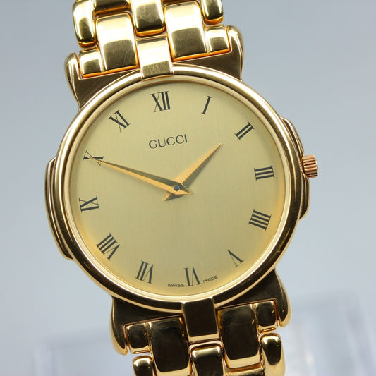 Near MINT GUCCI 3400M Gold Quartz 30mm Men's Watch