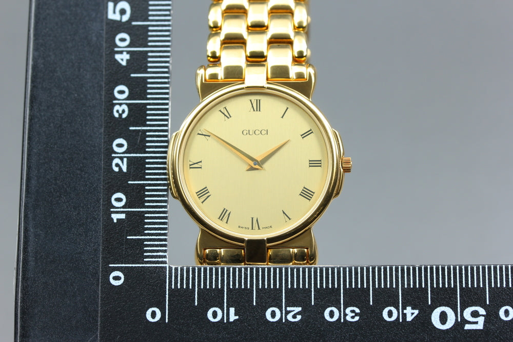 Near MINT GUCCI 3400M Gold Quartz 30mm Men's Watch