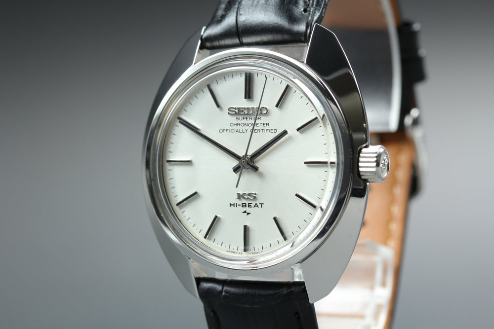 Near MINT SEIKO King Seiko 45-8010 Silver Manual 35.5mm Men's Watch 1970