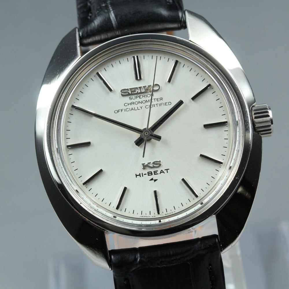 Near MINT SEIKO King Seiko 45-8010 Silver Manual 35.5mm Men's Watch 1970