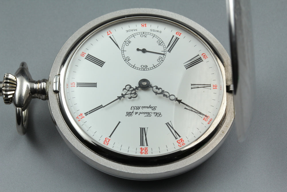 Near MINT TISSOT Sabonet T83.6.401.13 White Manual 48.6mm Men's Pocket Watch