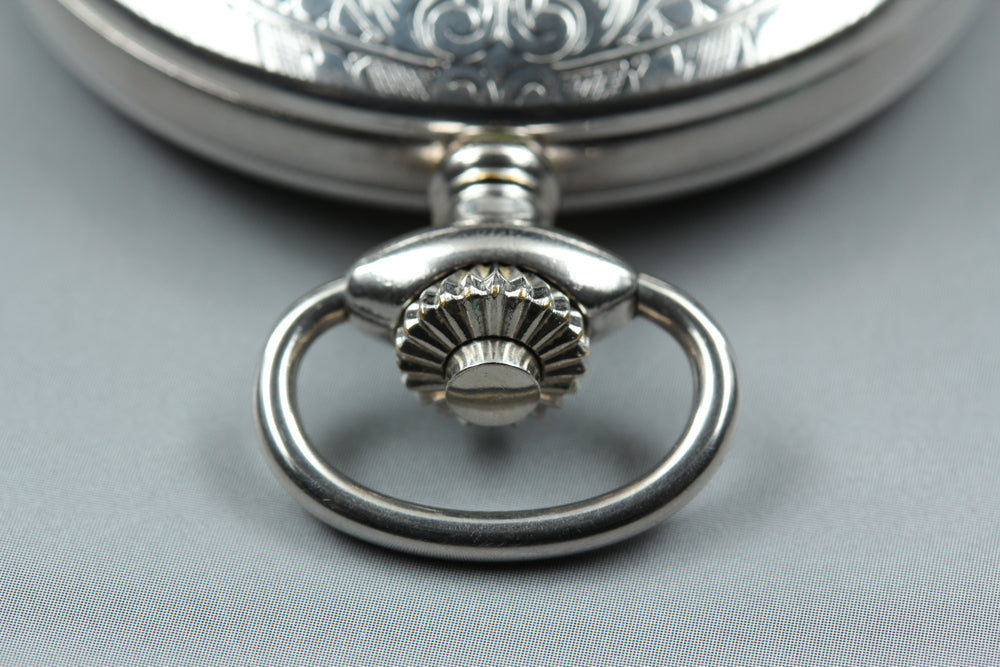 Near MINT TISSOT Sabonet T83.6.401.13 White Manual 48.6mm Men's Pocket Watch