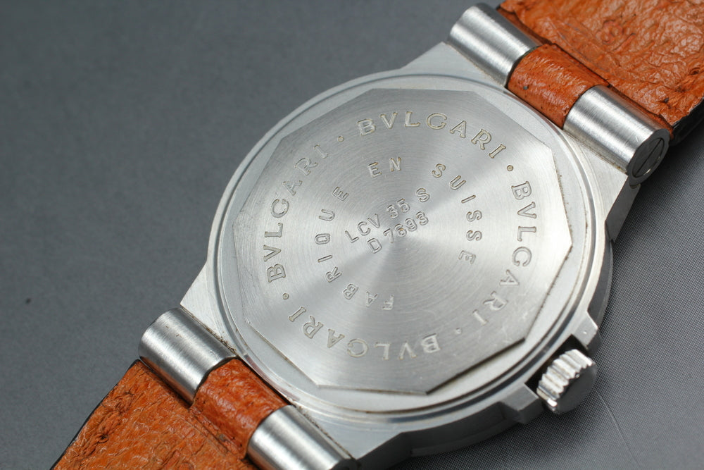 Near MINT BVLGARI Diagono LCV35S White Auto 35.4mm Men's Watch