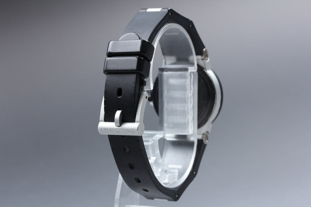 Near MINT BVLGARI Aluminum AL29TA Silver Quartz 29mm Ladies Watch