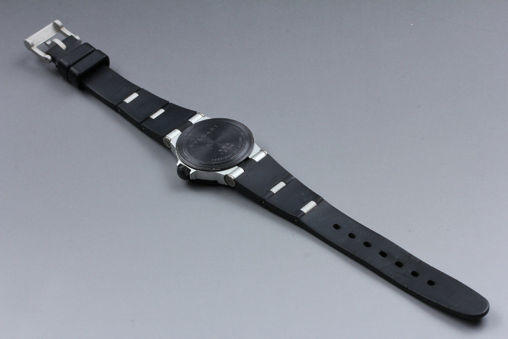 Near MINT BVLGARI Aluminum AL29TA Silver Quartz 29mm Ladies Watch
