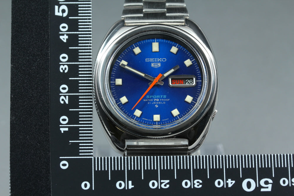 Near MINT SEIKO Seiko 5 Sports 6119-8310 Blue Auto 39.1mm Men's Watch 1969