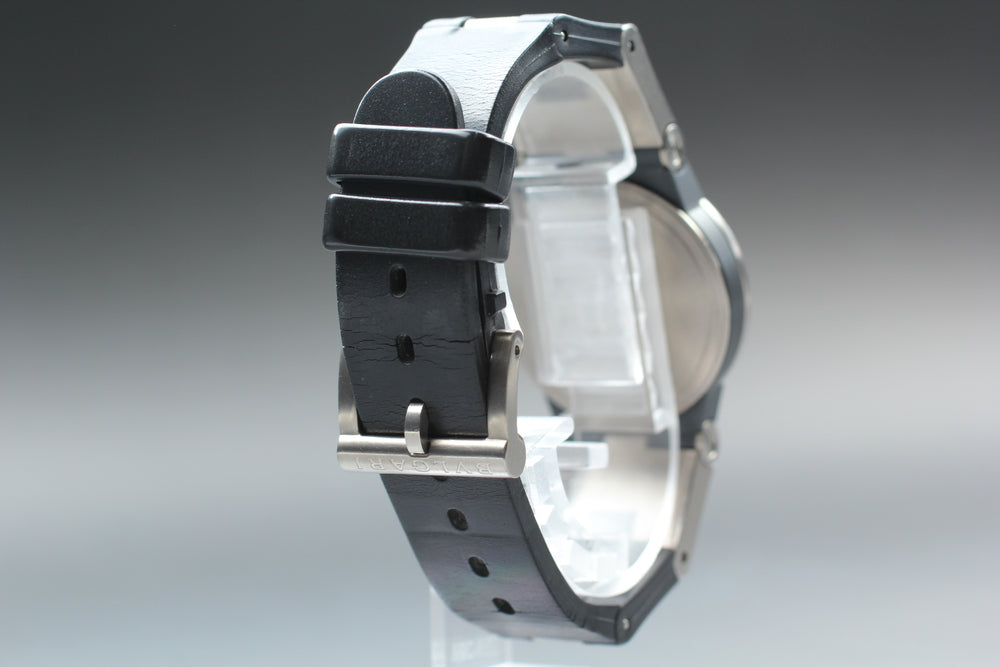 Near MINT BVLGARI Diagono Titanium TI32TA Black Quartz 32mm Men's Watch