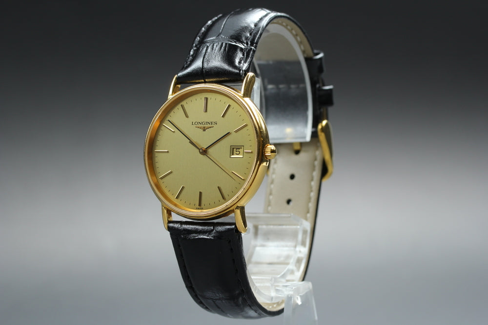 Near MINT LONGINES Grand Classic L4.636.2 Gold Quartz 32.6mm Men's Watch