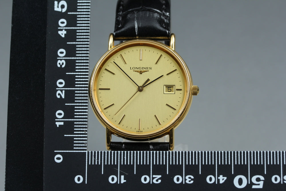 Near MINT LONGINES Grand Classic L4.636.2 Gold Quartz 32.6mm Men's Watch
