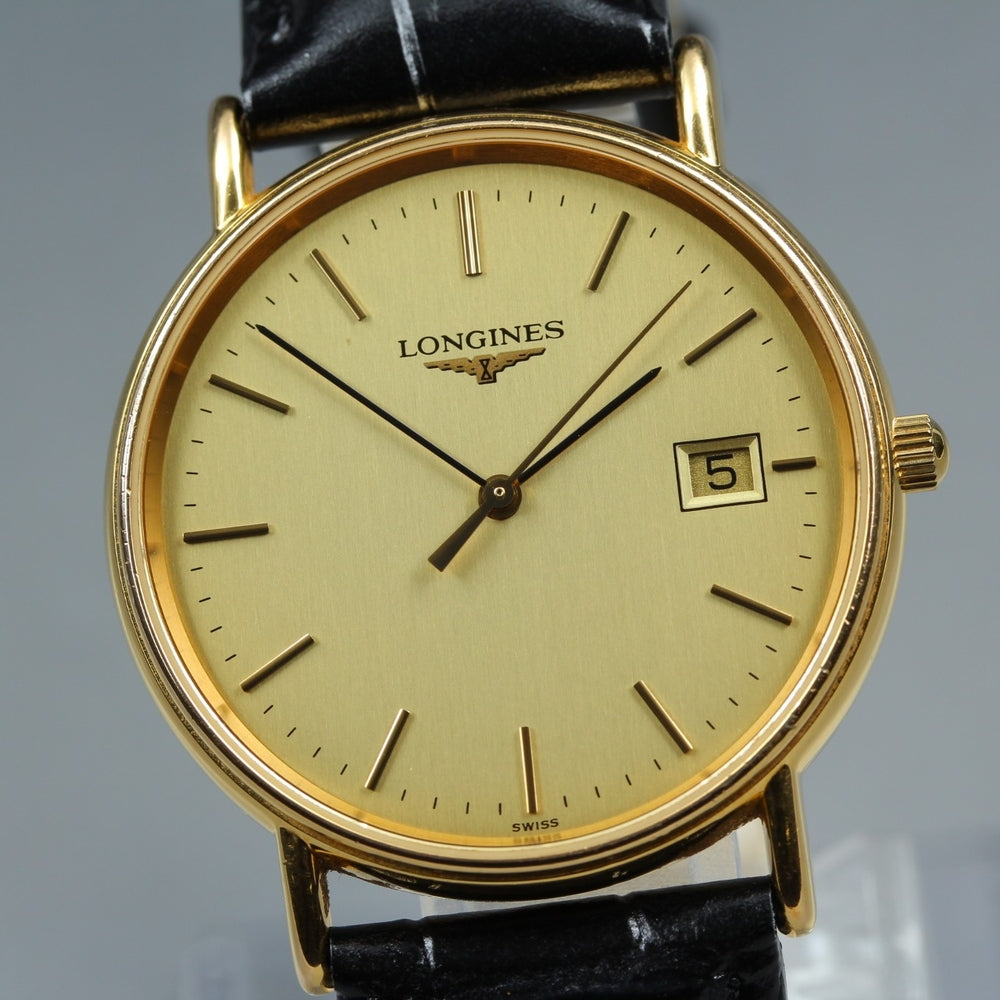 Near MINT LONGINES Grand Classic L4.636.2 Gold Quartz 32.6mm Men's Watch