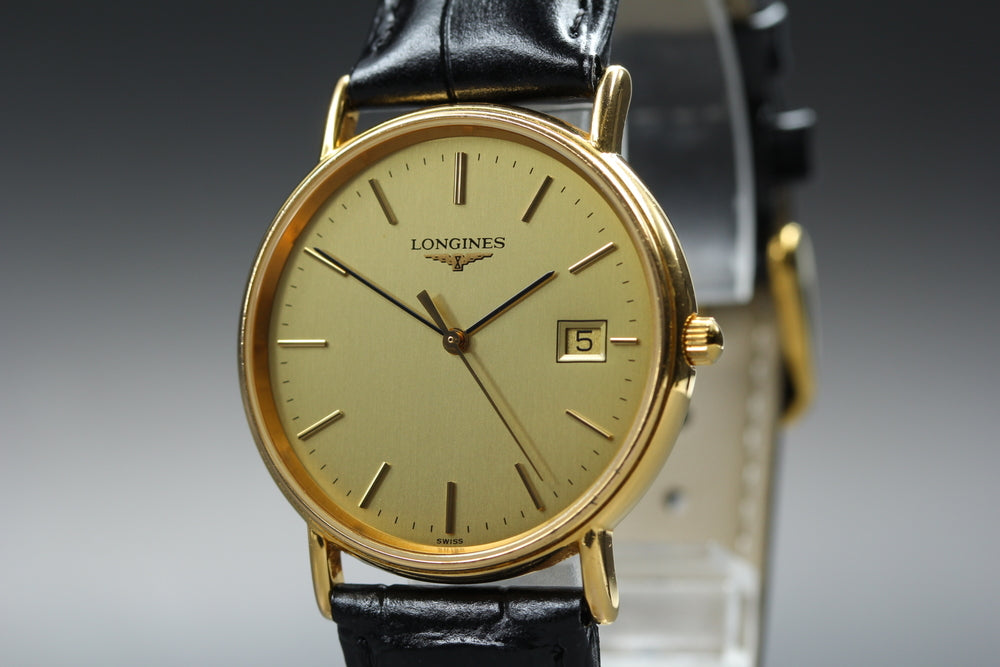 Near MINT LONGINES Grand Classic L4.636.2 Gold Quartz 32.6mm Men's Watch