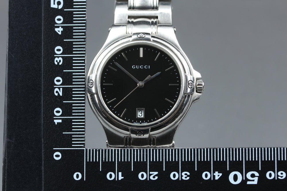 Near MINT GUCCI 9040M Black Quartz 35mm Men's Watch