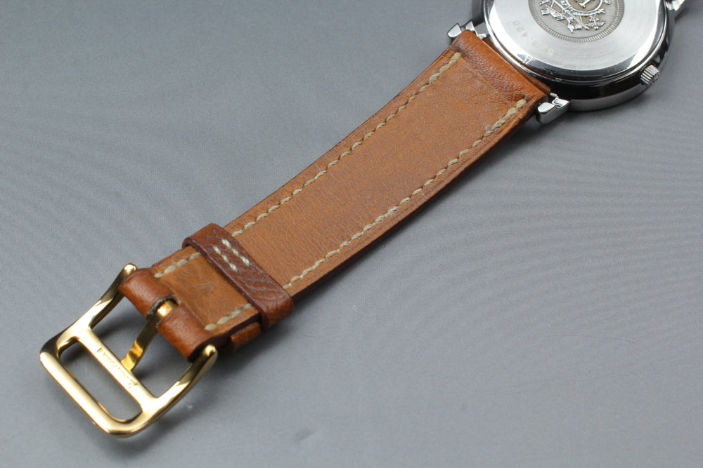 Near MINT HERMES Sellier SE3.420 Gold Quartz 30mm Unisex Watch