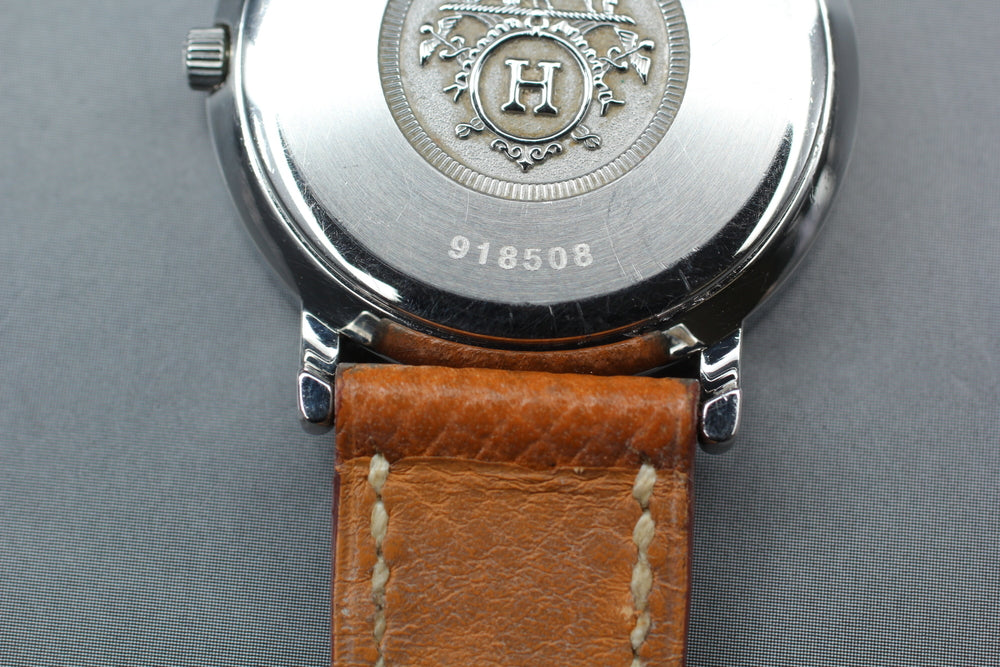 Near MINT HERMES Sellier SE3.420 Gold Quartz 30mm Unisex Watch