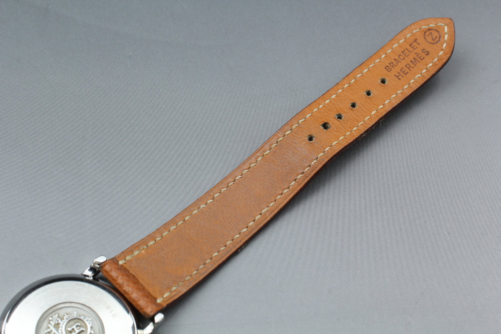Near MINT HERMES Sellier SE3.420 Gold Quartz 30mm Unisex Watch