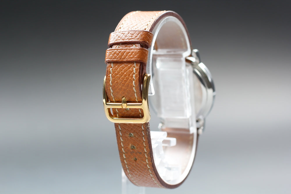 Near MINT HERMES Sellier SE3.420 Gold Quartz 30mm Unisex Watch