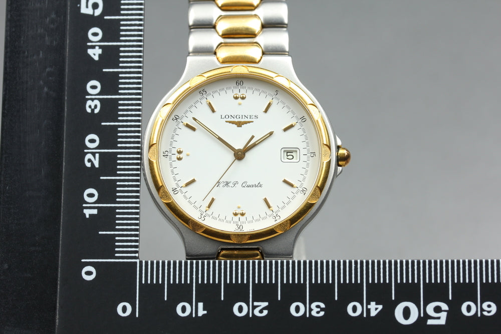 Near MINT LONGINES Conquest 4018 White Quartz 34.9mm Men's Watch