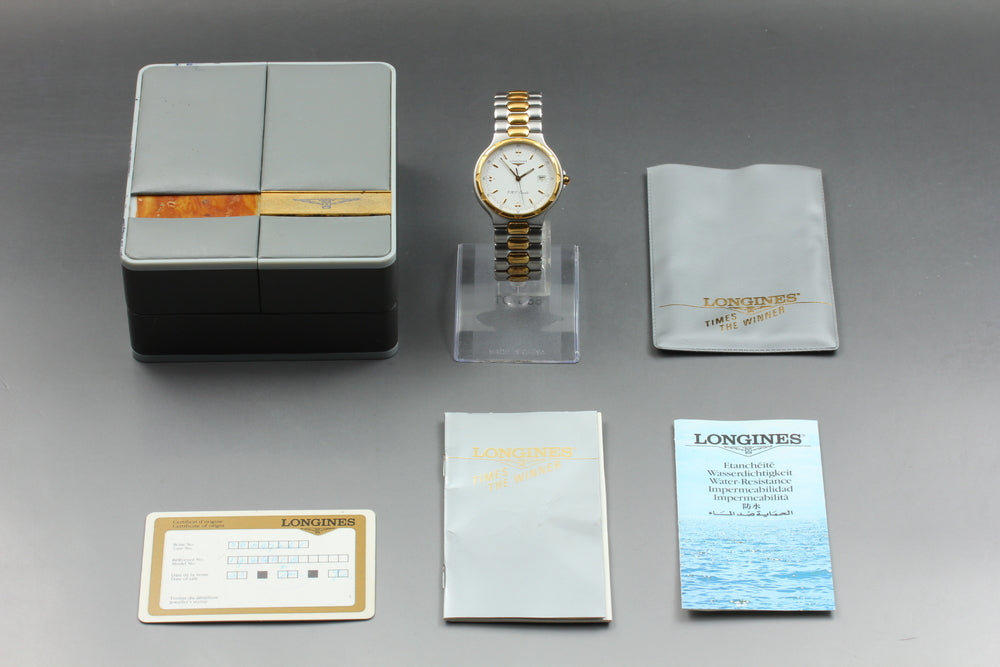 Near MINT LONGINES Conquest 4018 White Quartz 34.9mm Men's Watch